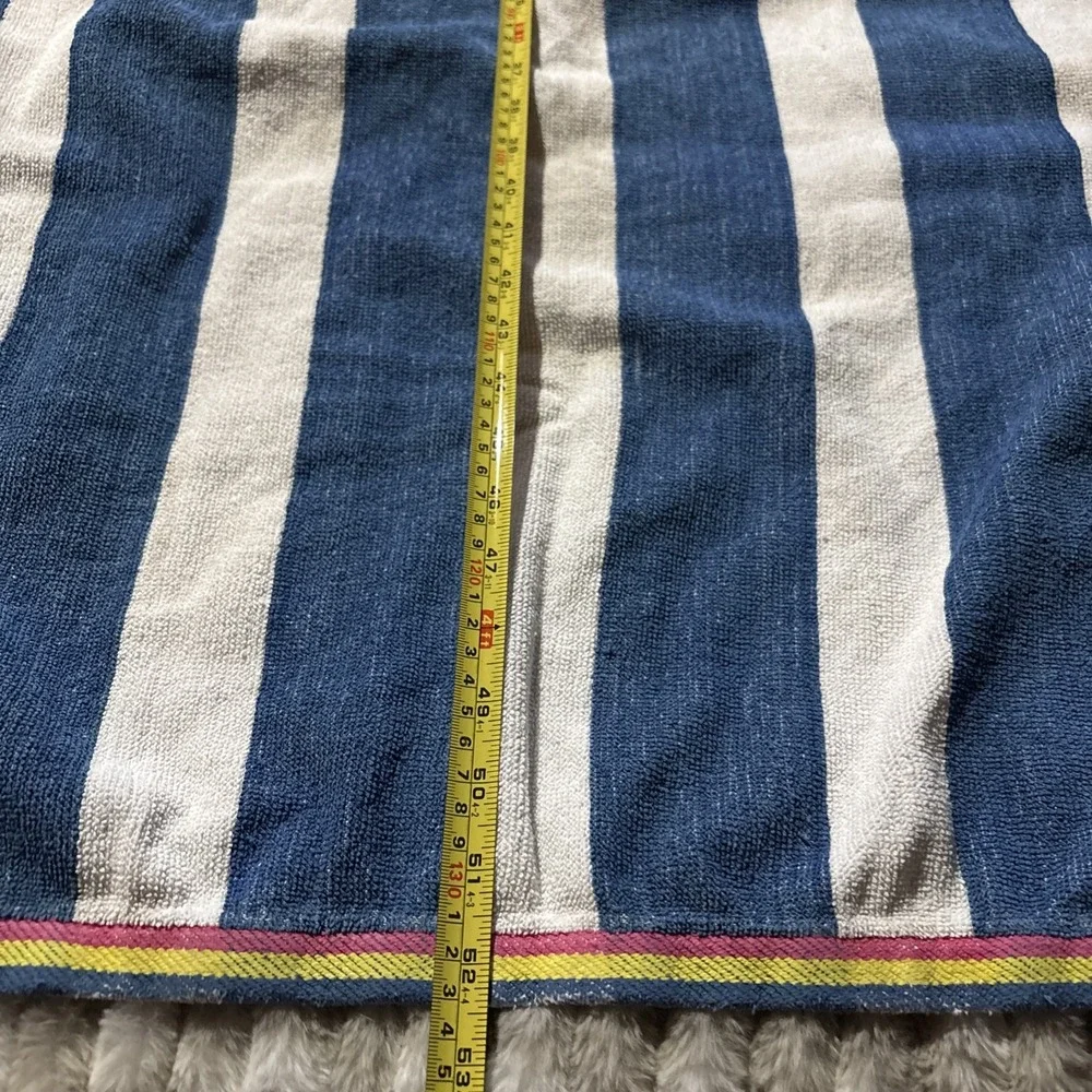 Vintage Franco Beach Towel Rainbow Edge Stripes Colorful